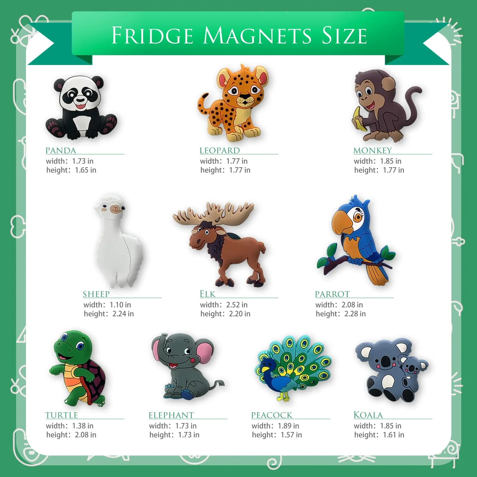 10 pcs Fridge Magnets for Toddlers 1-3,Refrigerator Magnets for Kids,Kids Magnets Educational Toys,Learning Animals Magnets for Babies,Animal Cartoon Magnet (Wildlife)