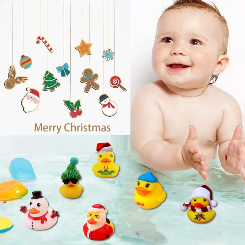 24 Pcs Countdown Christmas Rubber Ducks Advent Calendar