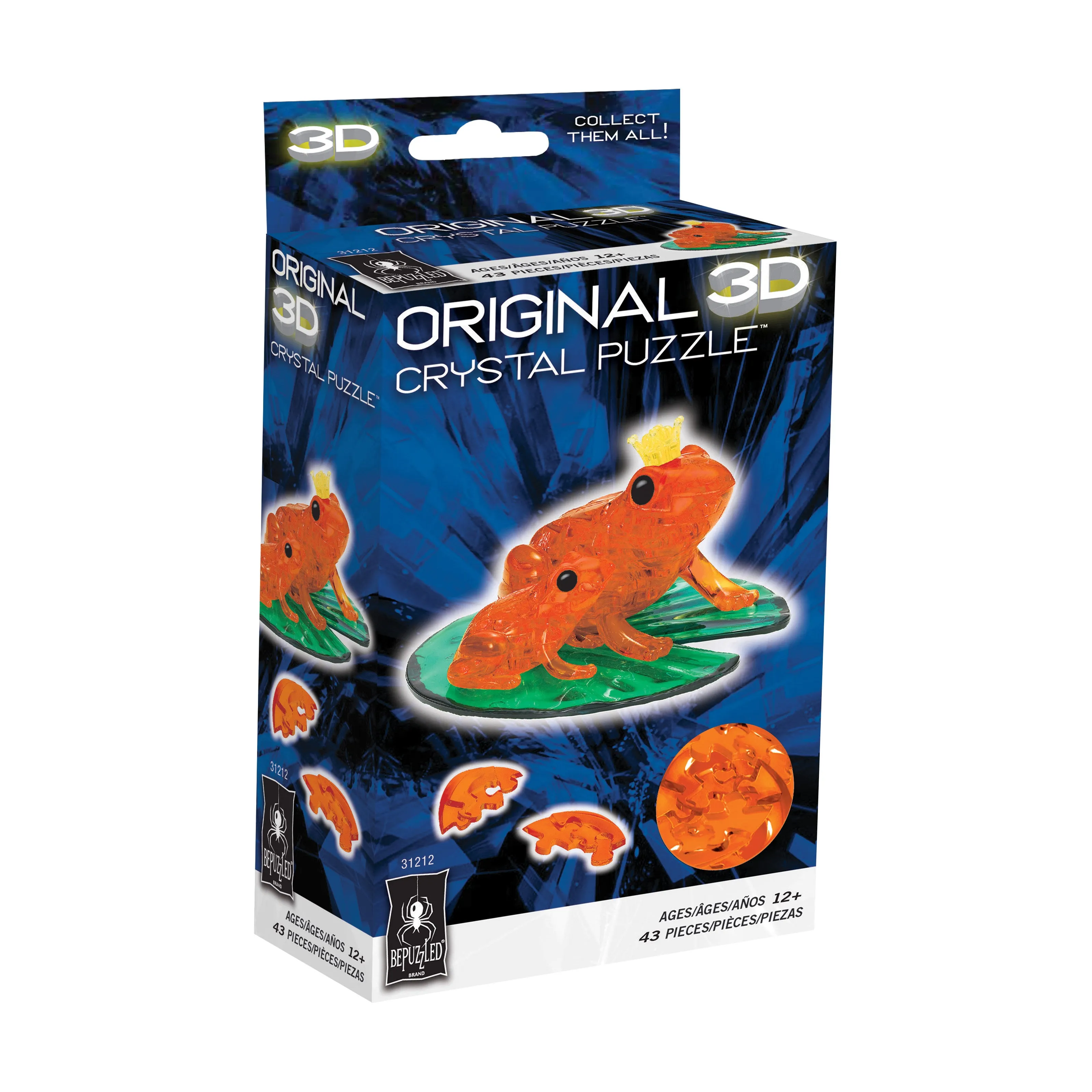 3D Crystal Puzzle - Frog (Orange): 43 Pcs