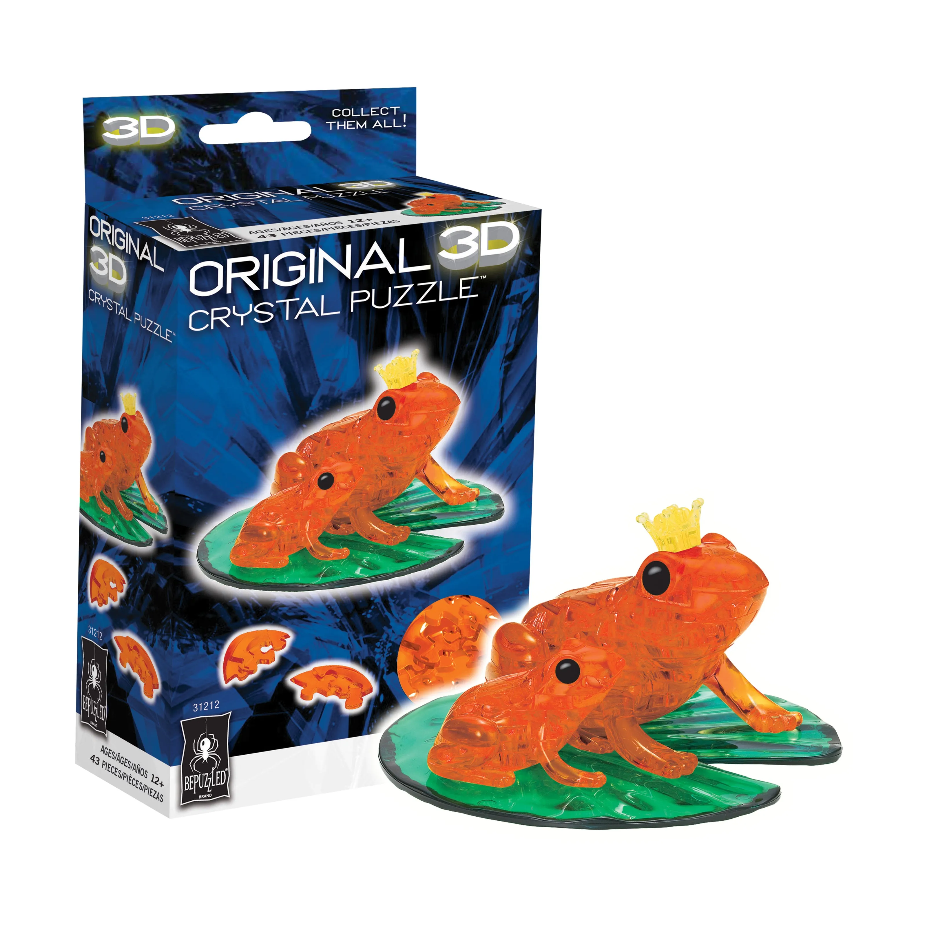 3D Crystal Puzzle - Frog (Orange): 43 Pcs