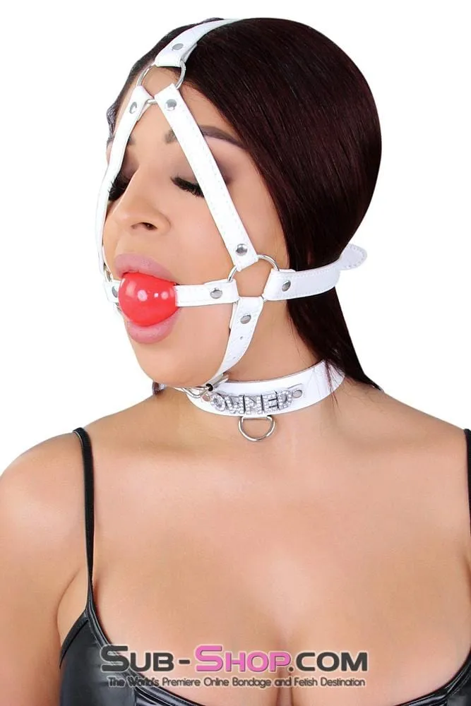 8988MQ      White Strap Red Ballgag Trainer