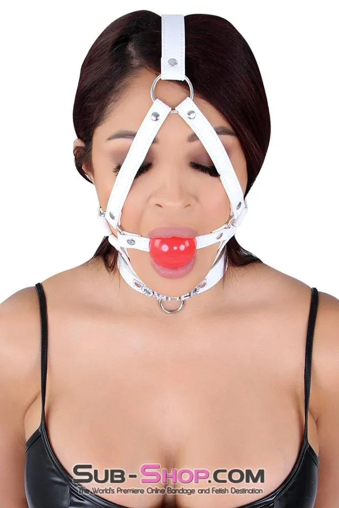 8988MQ      White Strap Red Ballgag Trainer