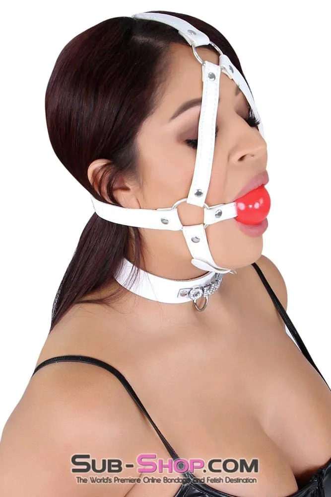 8988MQ      White Strap Red Ballgag Trainer