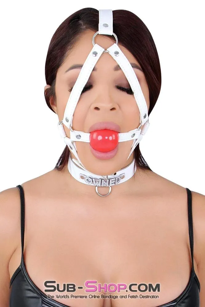 8988MQ      White Strap Red Ballgag Trainer