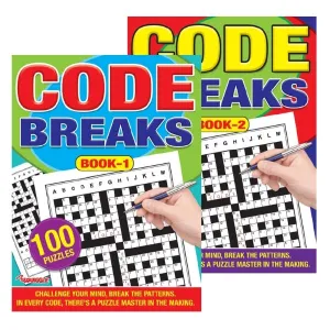 A4 Code Breaks - Assorted Challenging Puzzles High Quality Paper Relaxing Brain Teasers