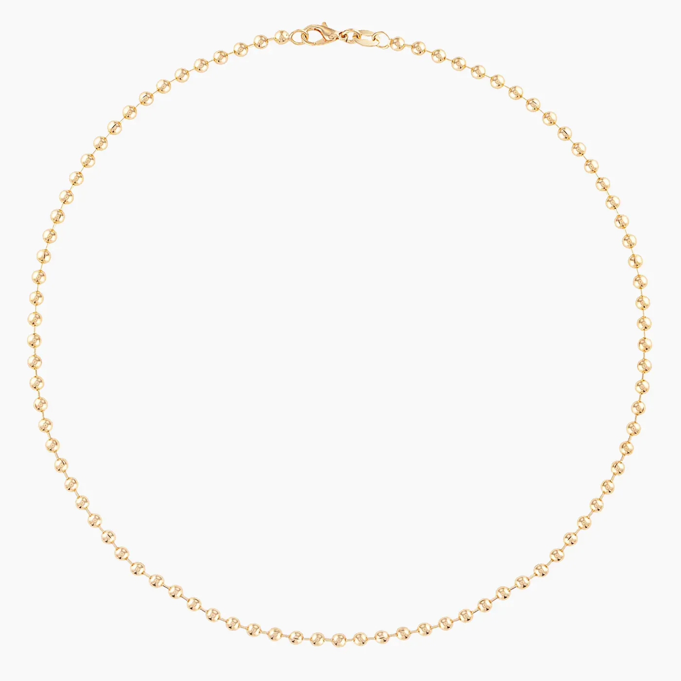 Alexa Leigh - 3mm Gold Ball Chain Necklace in Yellow Gold 16"