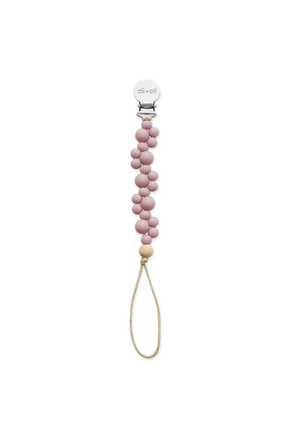 Ali   Oli Pacifier Clip Bubbles in Mauve