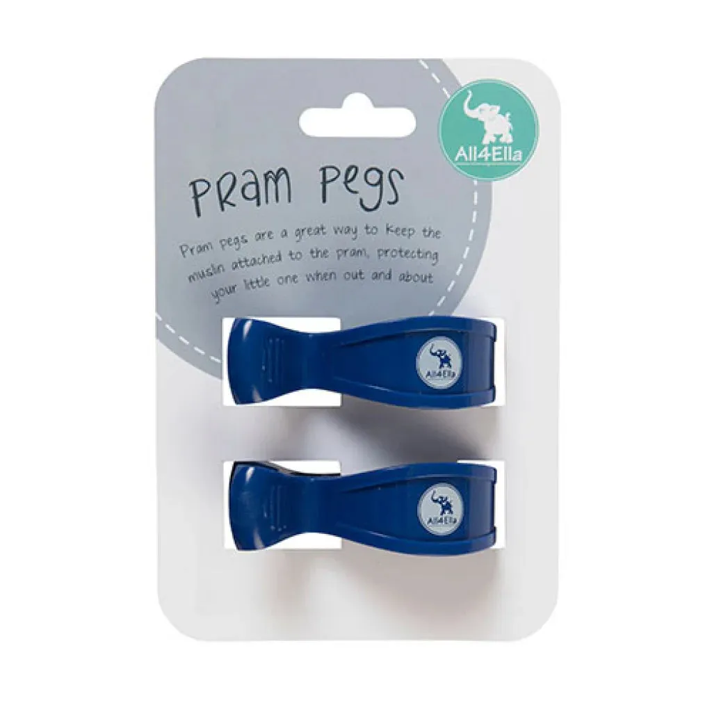 All 4 Ella Pram Pegs 2 Pack - Navy