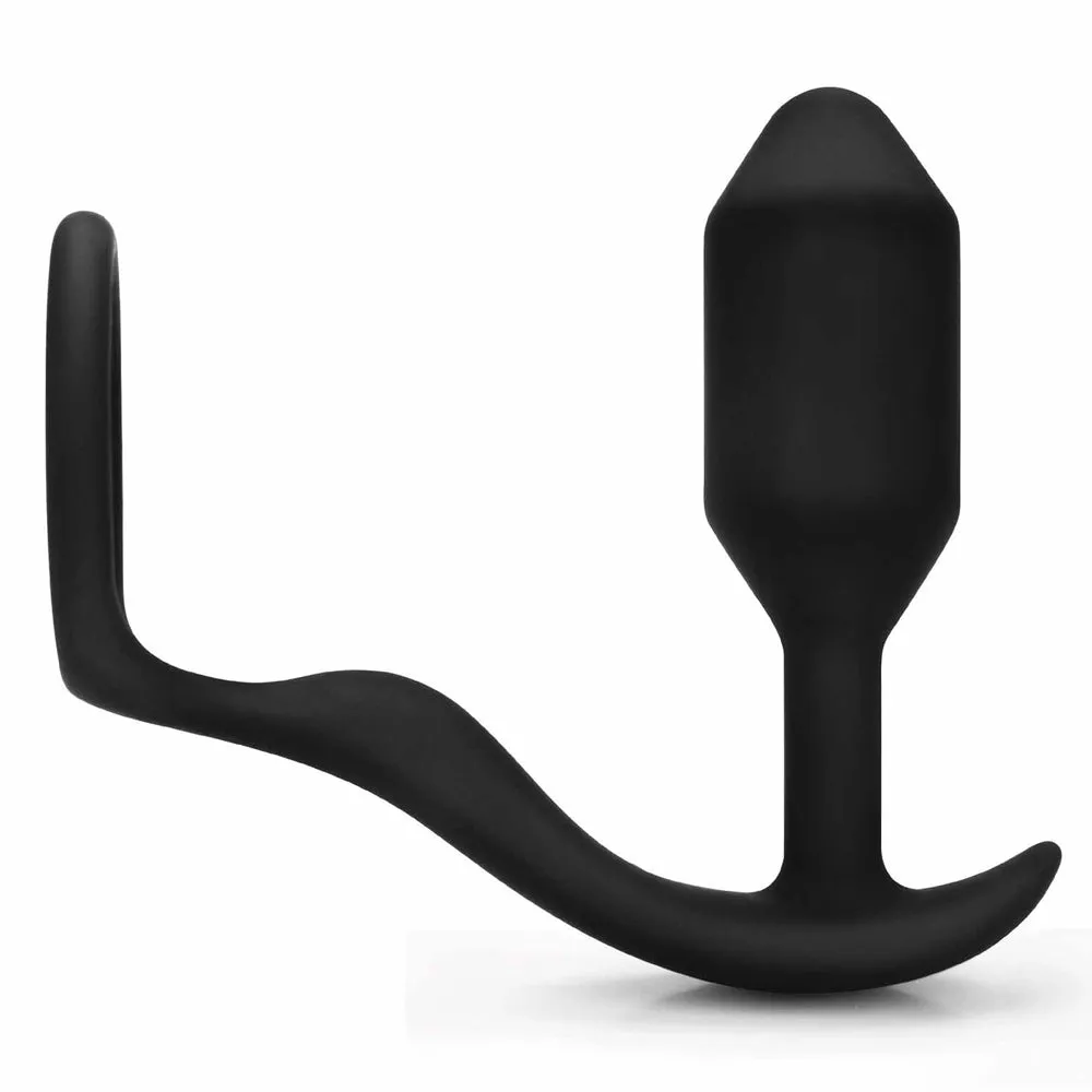 B-Vibe Vibrating Snug & Tug Weighted Anal Plug & Penis Ring - XL