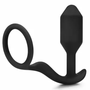 B-Vibe Vibrating Snug & Tug Weighted Anal Plug & Penis Ring - XL