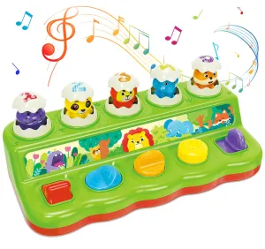 Baby Toys 6 to 12 Months, Musical Pop-Up Cause and Effect Toys with Light & Music for 12-18 Months, Learning Educational Infant Toys for Toddler Boy Girl 7 8 9 10 11 Month 1-2 Year Old Gift