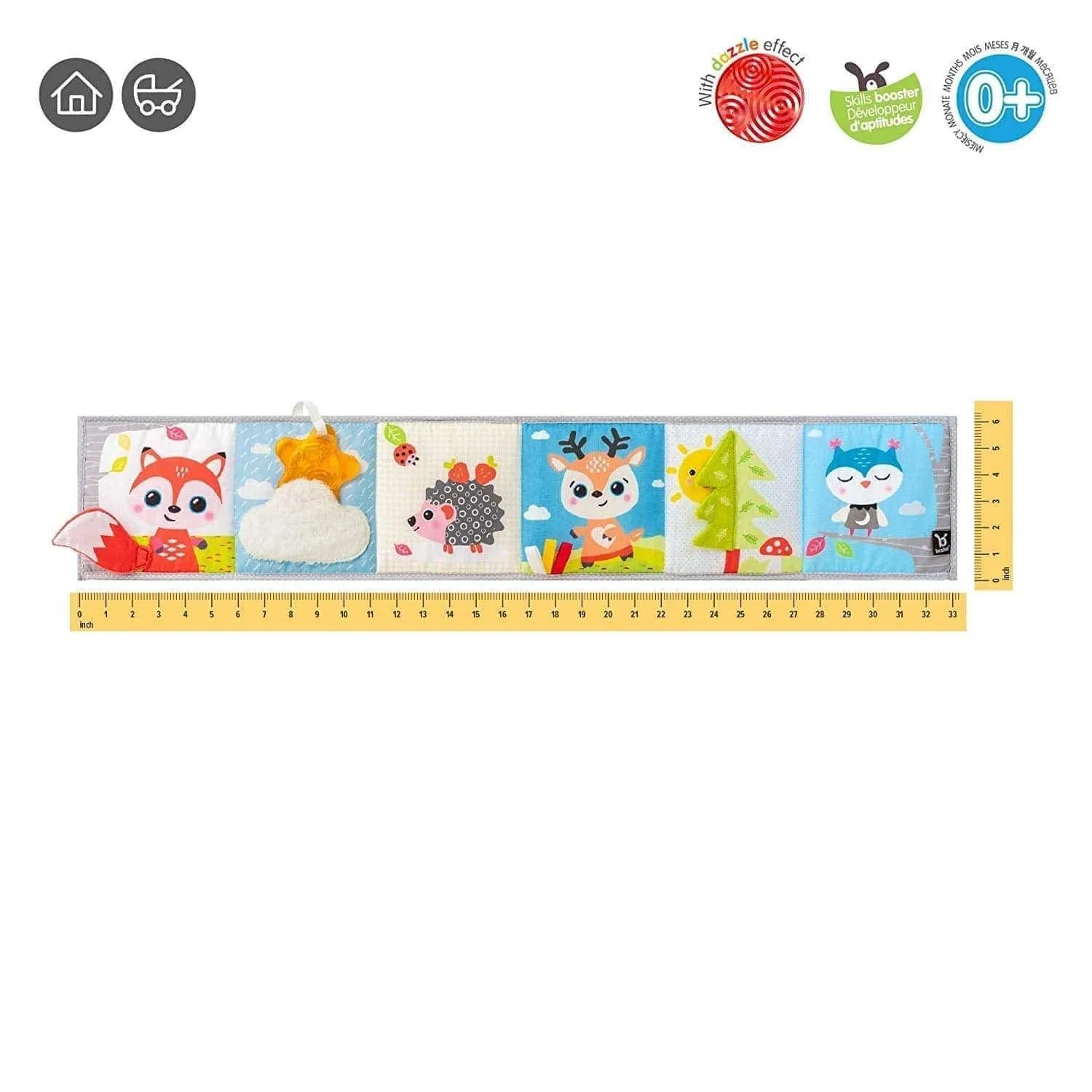 BENBAT Dazzle Friends Double Sided Baby Soft Book