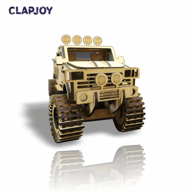 Clapjoy 3D Wooden Puzzle Monster Truck And Racing Car Combo For Kids Of Age 6 Years And Above