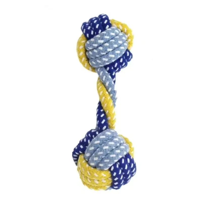 Durable Cotton Rope Dog Chew Toy with Molar Knot Design