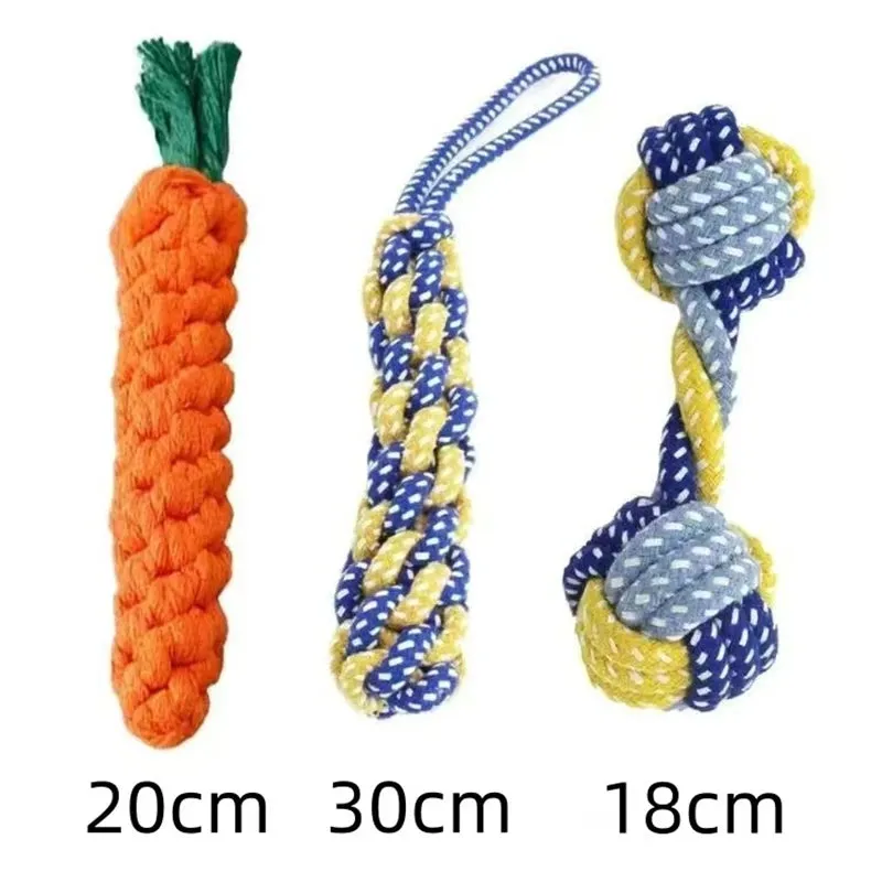 Durable Cotton Rope Dog Chew Toy with Molar Knot Design