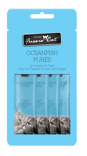 Fussie Cat Oceanfish Purée 0.5-oz, 4-Pack, Cat Treat