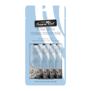 Fussie Cat Tuna With Oceanfish Purée 0.5-oz, 4-Pack, Cat Treat