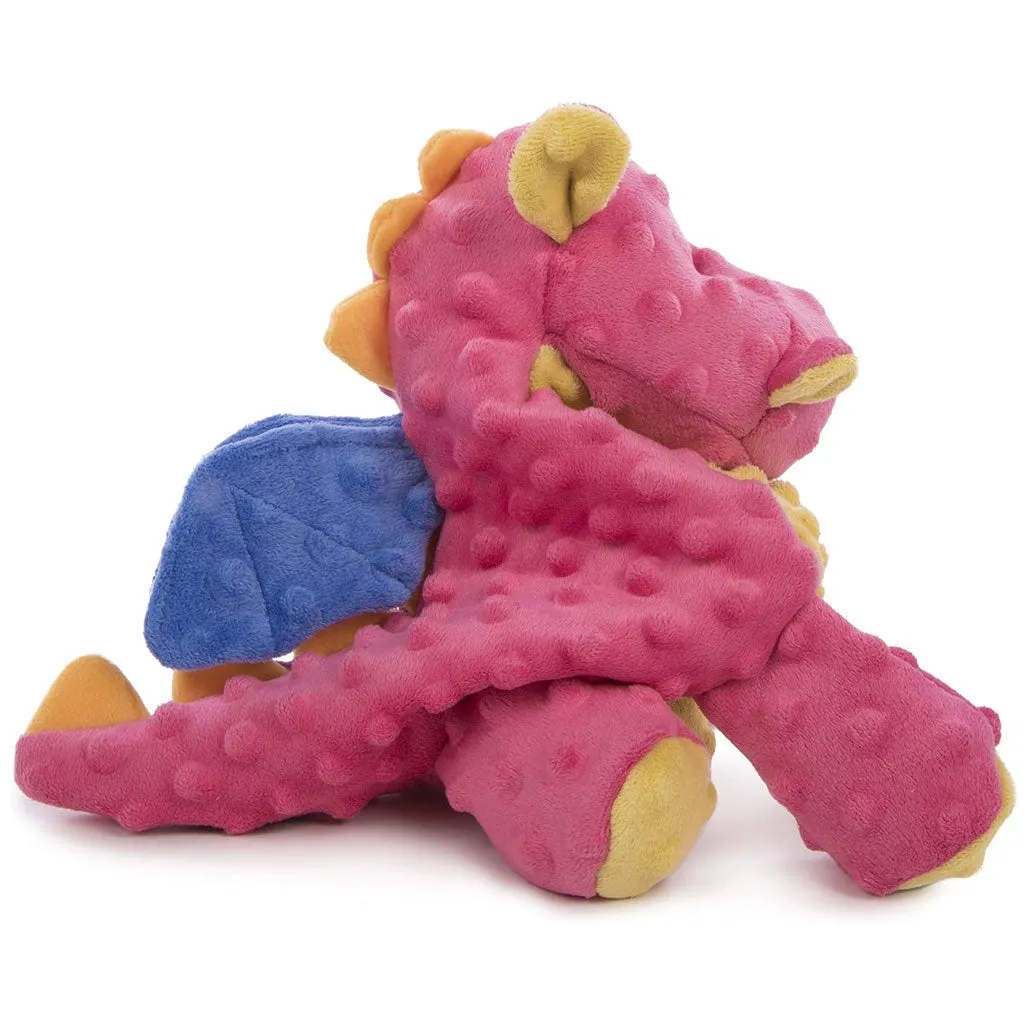 GoDog Coral Dragon Chew Guard Squeaky Plush Dog Toy, Large