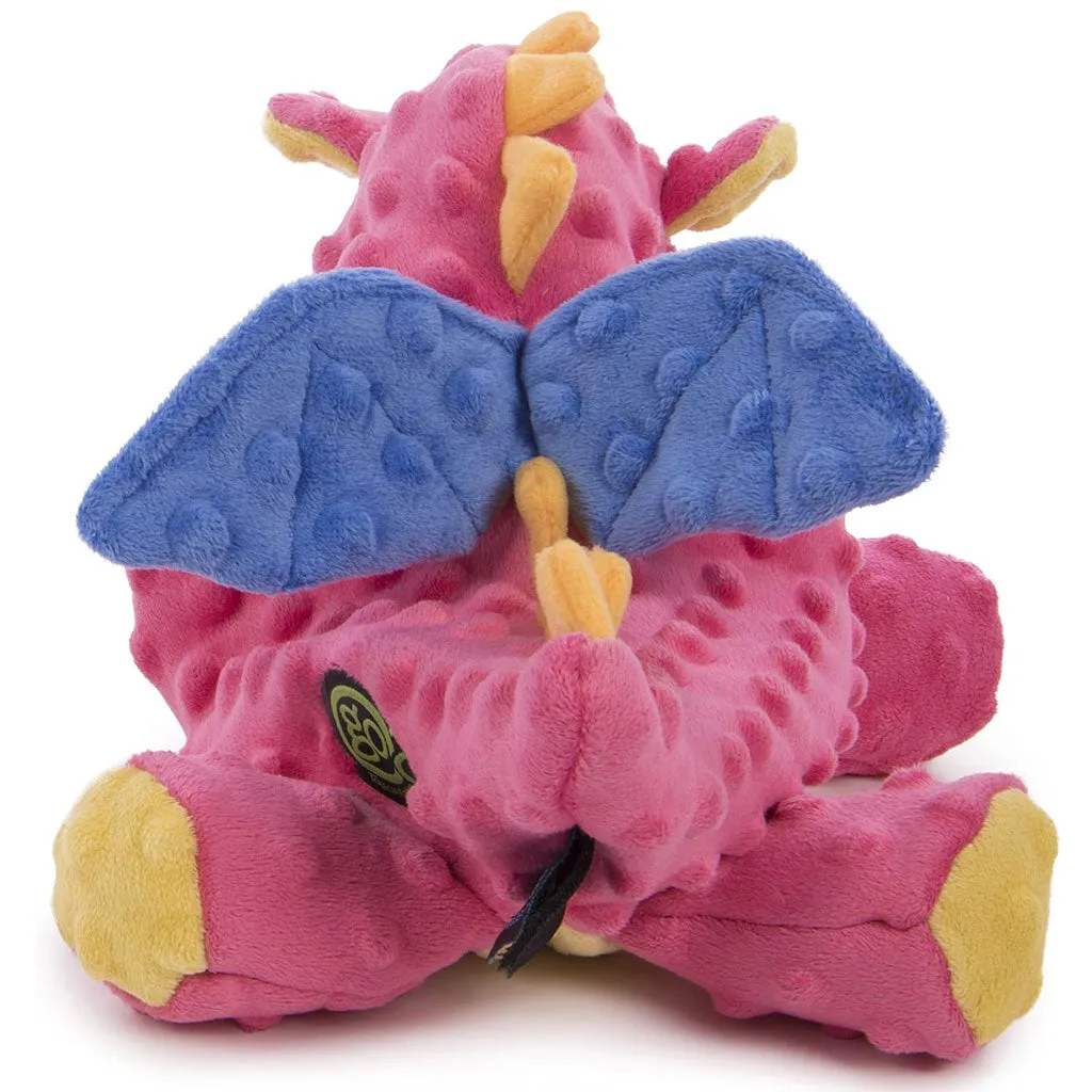 GoDog Coral Dragon Chew Guard Squeaky Plush Dog Toy, Large