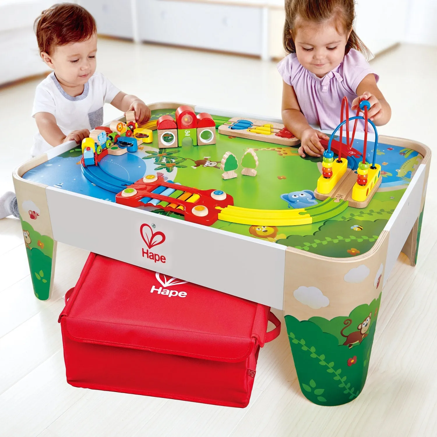 Hape Railway Play Table with Storage Box