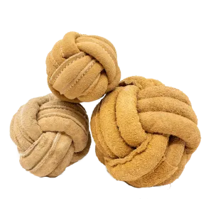 HuggleHounds HuggleHide Durable All Natural Leather Ball Dog Toy