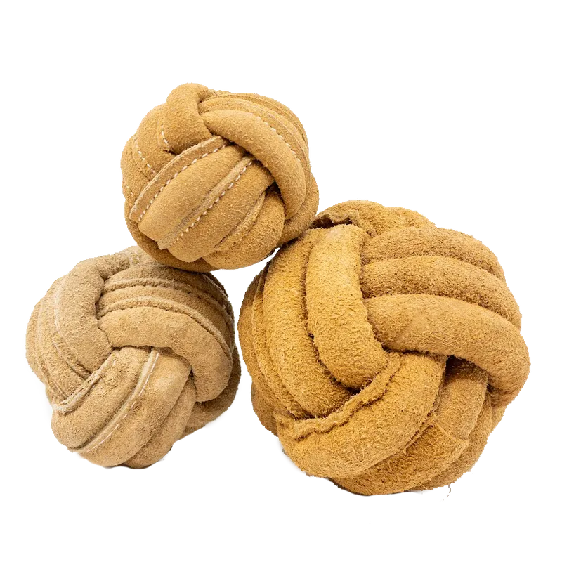 HuggleHounds HuggleHide Durable All Natural Leather Ball Dog Toy