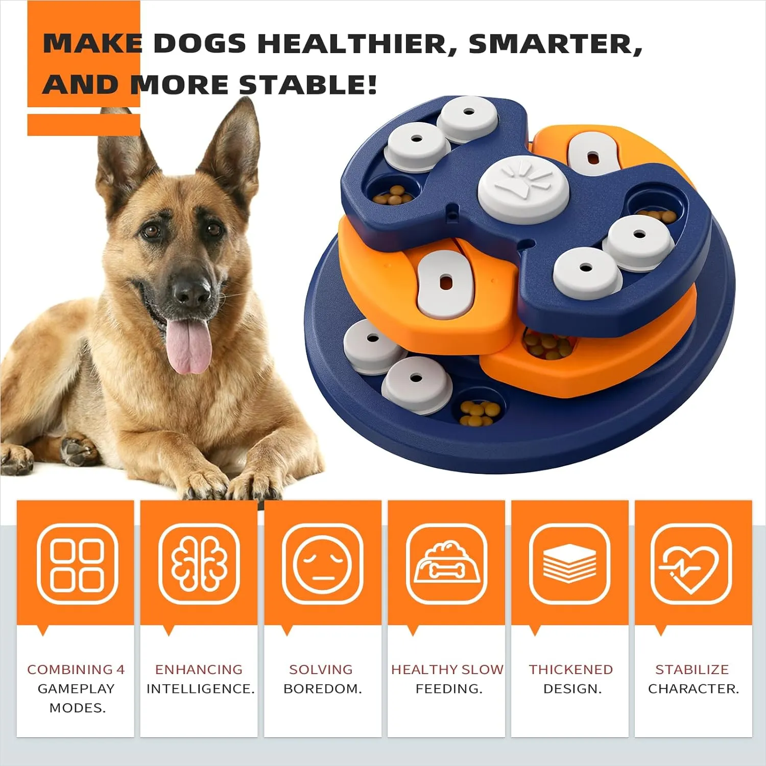 KADTC Dog Puzzle Toy Brain Mental Stimulation Mentally Stimulating Enrichment Puppy Treat Food Feeder Dispenser Beginner Level 2 in 1 Interactive Games for Small/Medium/Large B