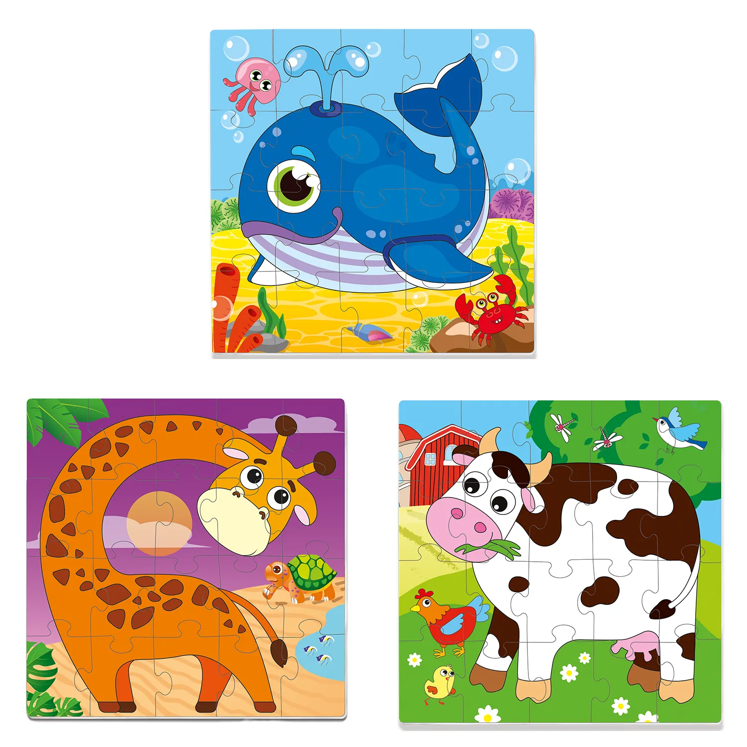 Magnetic Book 3x20 Pcs Puzzles for Kids | Animals