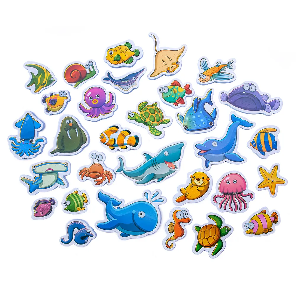 Marine Animal Sticky Bath Magic Foam Critters (30 pieces) by Fizzles