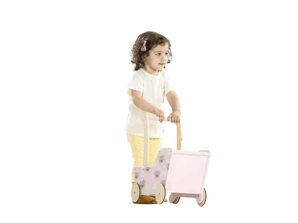 Modern Dolls Stroller (Pram) Pink koala bear