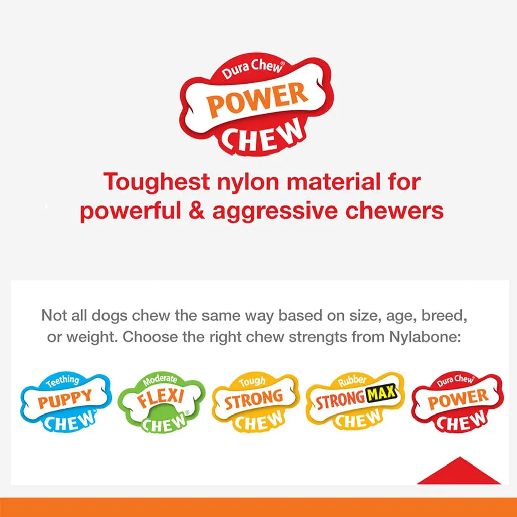 Nylabone Dura Chew Power Chew Textured Flavor Medley Dog Bone, Medium/Wolf