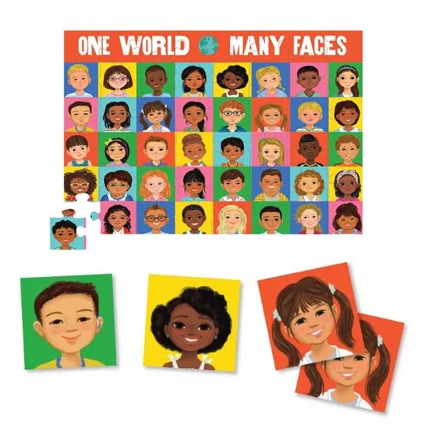 One World, Many Faces Memory Game & Puzzle (48pc)