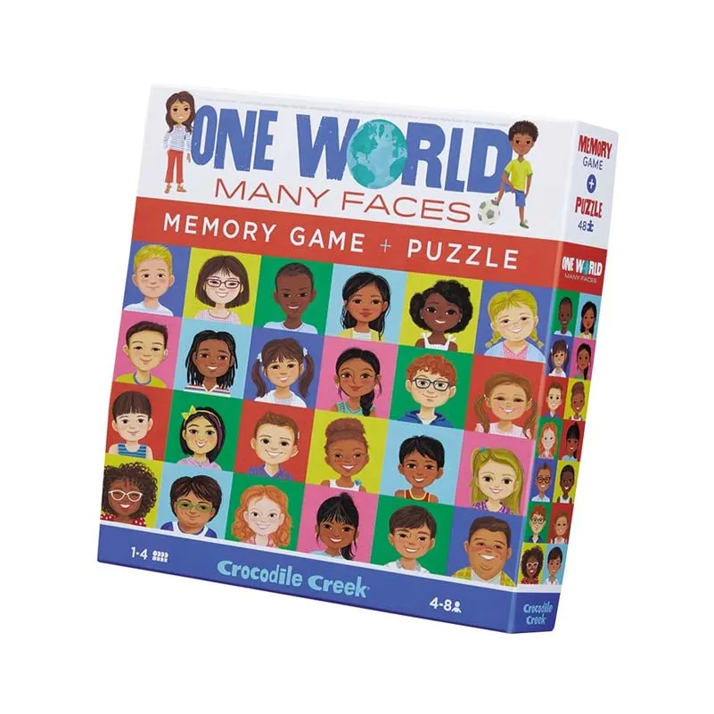 One World, Many Faces Memory Game & Puzzle (48pc)