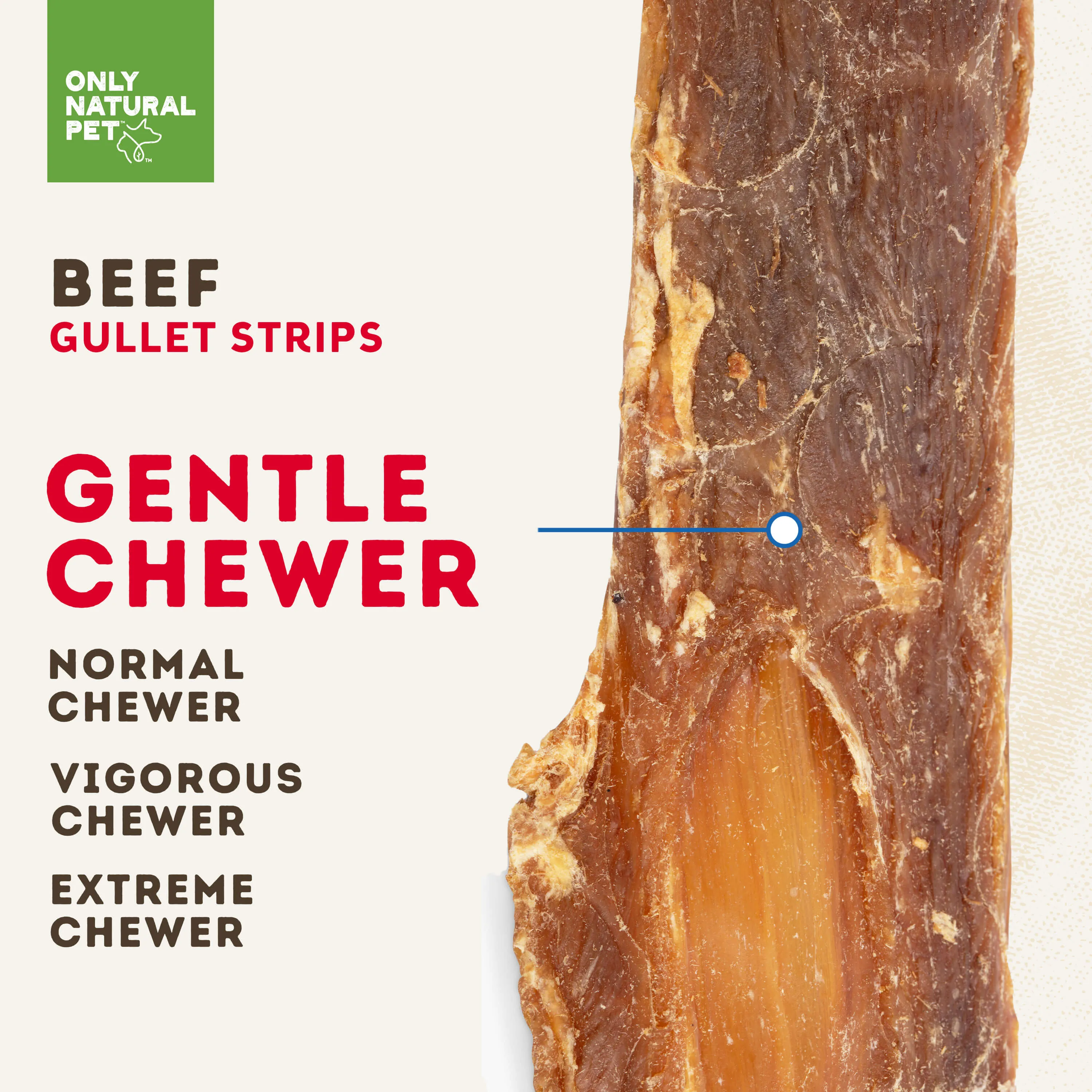 Only Natural Pet Beef Gullet Strips for Dogs