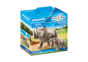 Playmobil Family Fun Rhino with Calf