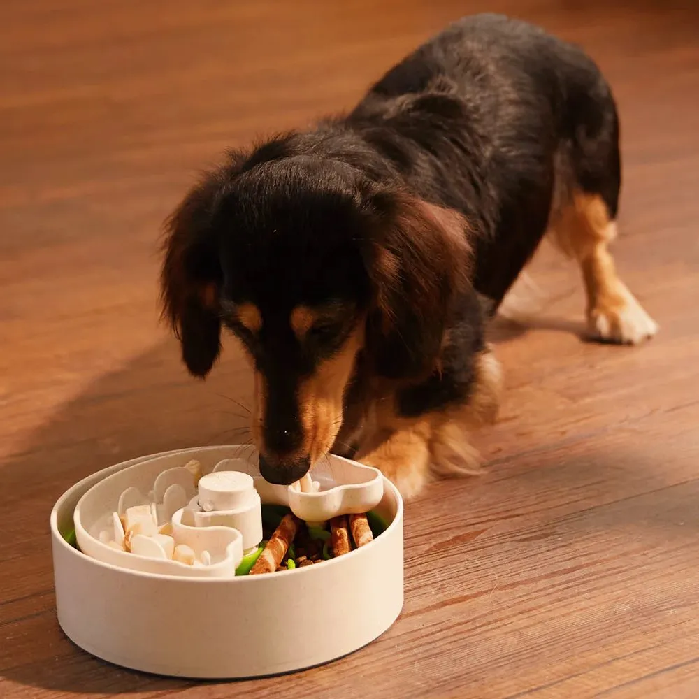 Puzzle Feeder Interactive Dog Bowl (Broken Wave, Green)