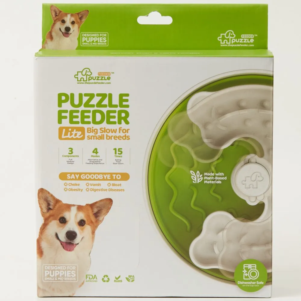 Puzzle Feeder Lite Interactive Dog Bowl (Green)