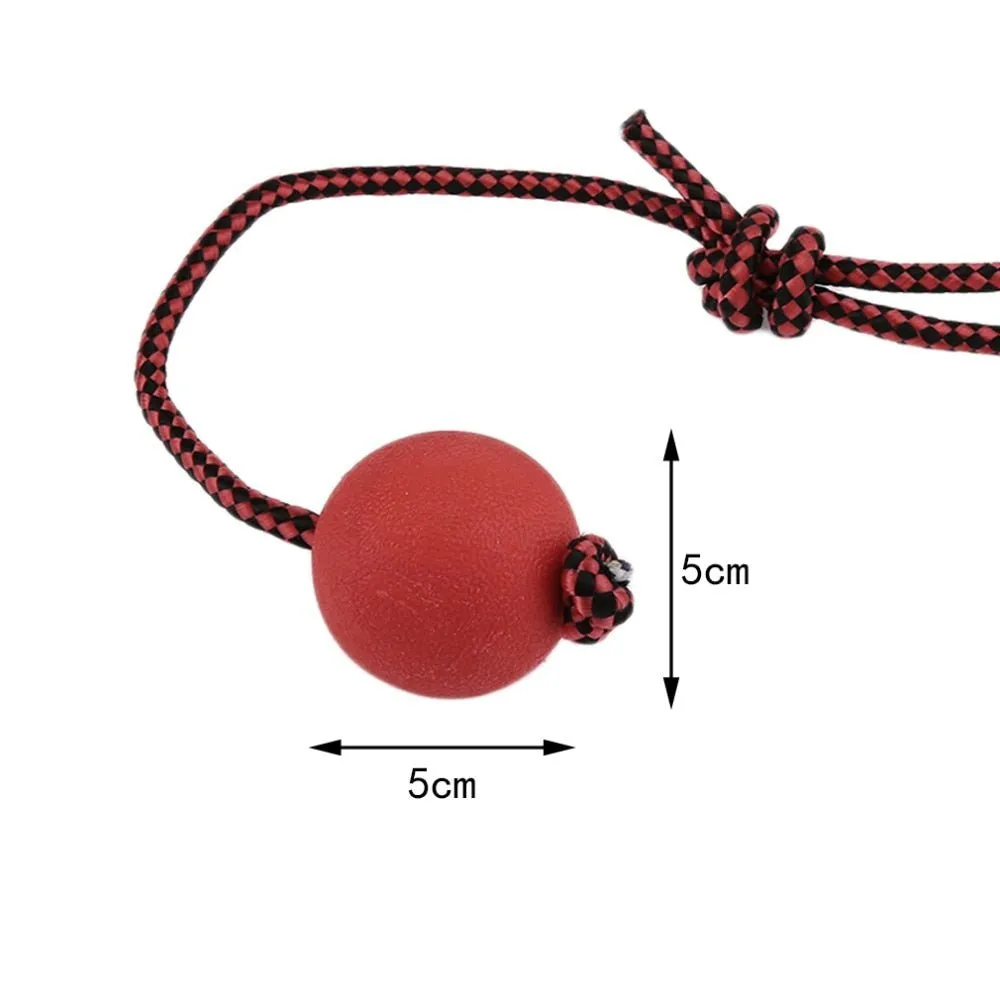 Solid Rubber Rope Ball Dog Toy - Durable Chew & Training Ball with Rope Handle!