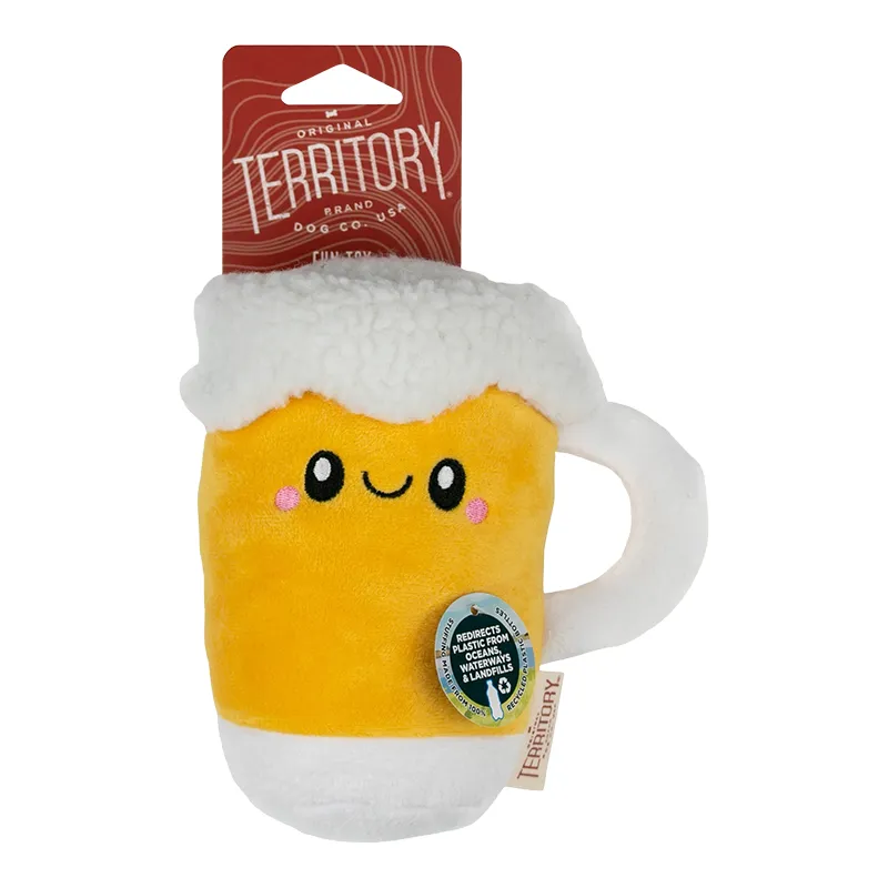 Territory Dog Plush Squeaker Beer 6"